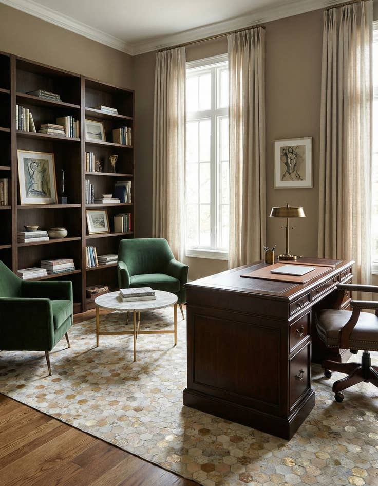 Detail image of 5' 2 x 8' Cowhide Leather Rug