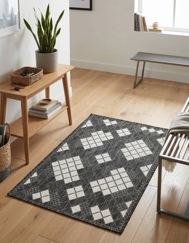 Detail image of  2' x 3' 1  Washable Modern Indoor / Outdoor Rug