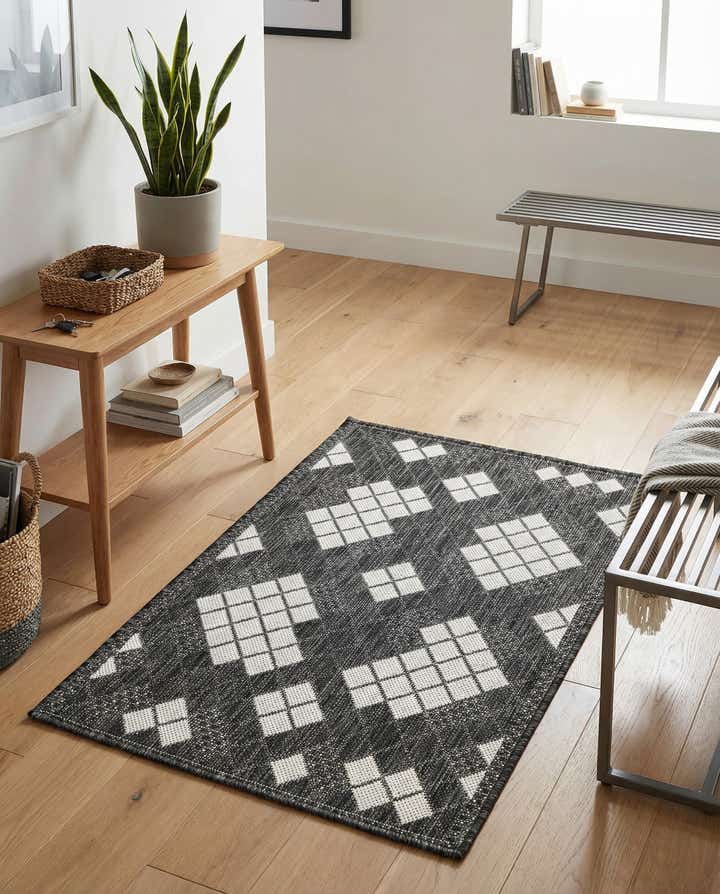 2' x 3' 1 Easy-Clean Modern Indoor / Outdoor Rug