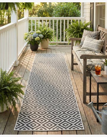 2' 7 x 12' Easy-Clean Jill Zarin Costa Rica Indoor / Outdoor Runner Rug