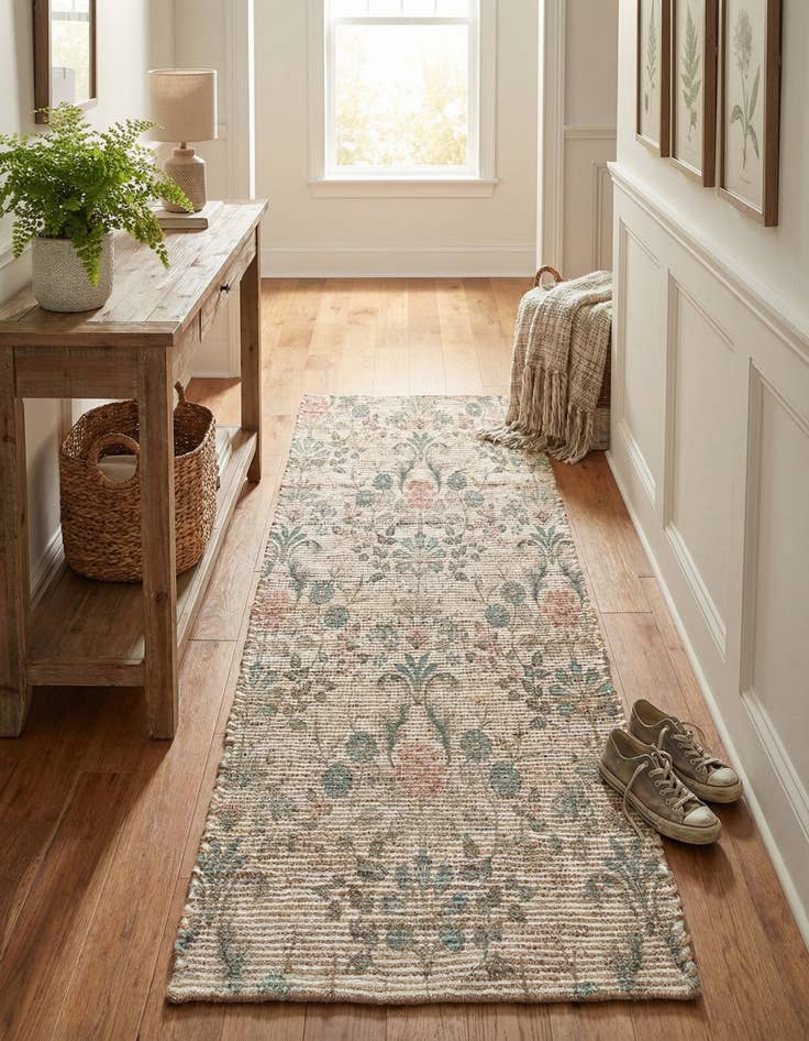 Detail image of  2' x 6' 1  Hand Woven Chenille Jute Runner Rug