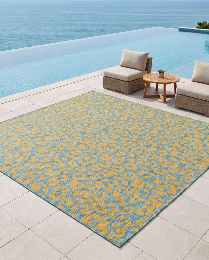 10' x 10' Easy-Clean Safari Indoor / Outdoor Square Rug
