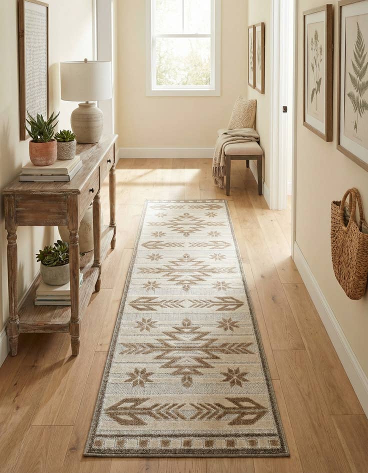 Detail image of 2' x 8'  Washable Modern Indoor / Outdoor Runner Rug