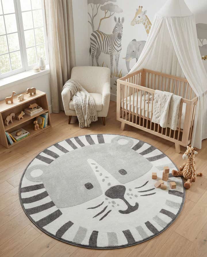 240cm x 240cm Cat Whimsy Kids Tapis Rond