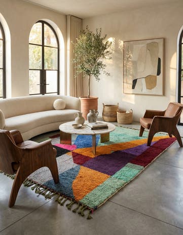 6' 6 x 9' 6 Hand Knotted Moroccan Wool Rug