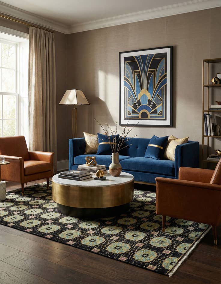 Detail image of 6' 5 x 10' 3  Hand Knotted Darya Wool Rug