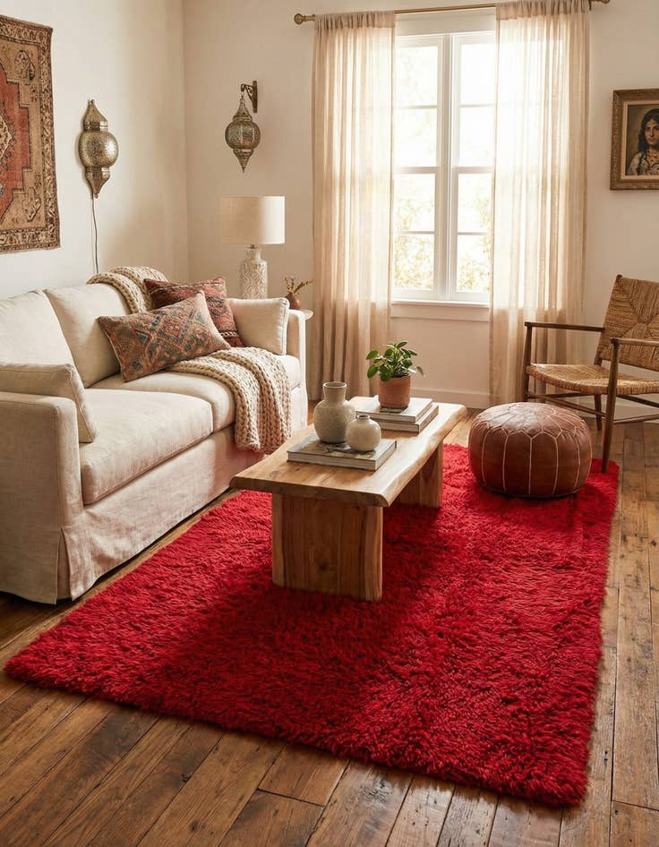 Detail image of 4' 4 x 6' 1  Hand Knotted Moroccan Wool Rug