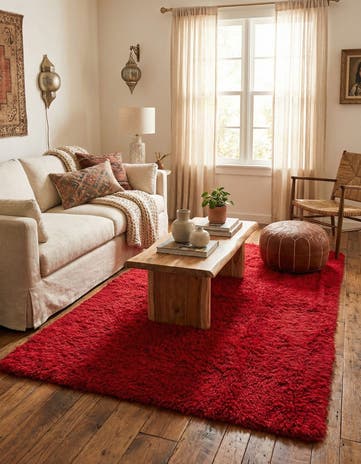 4' 4 x 6' 1 Hand Knotted Moroccan Wool Rug
