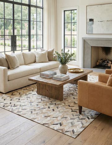 5' 7 x 7' 11 Cowhide Stocks Rug