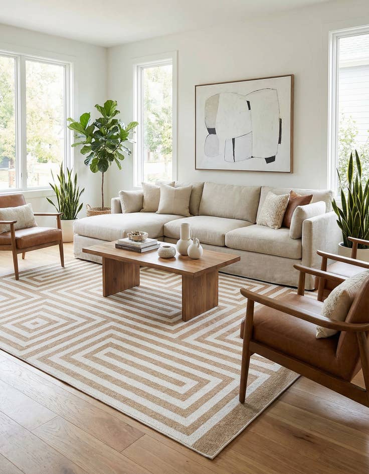 Detail image of 10' x 14' Easy-Clean Modern Indoor / Outdoor Rug