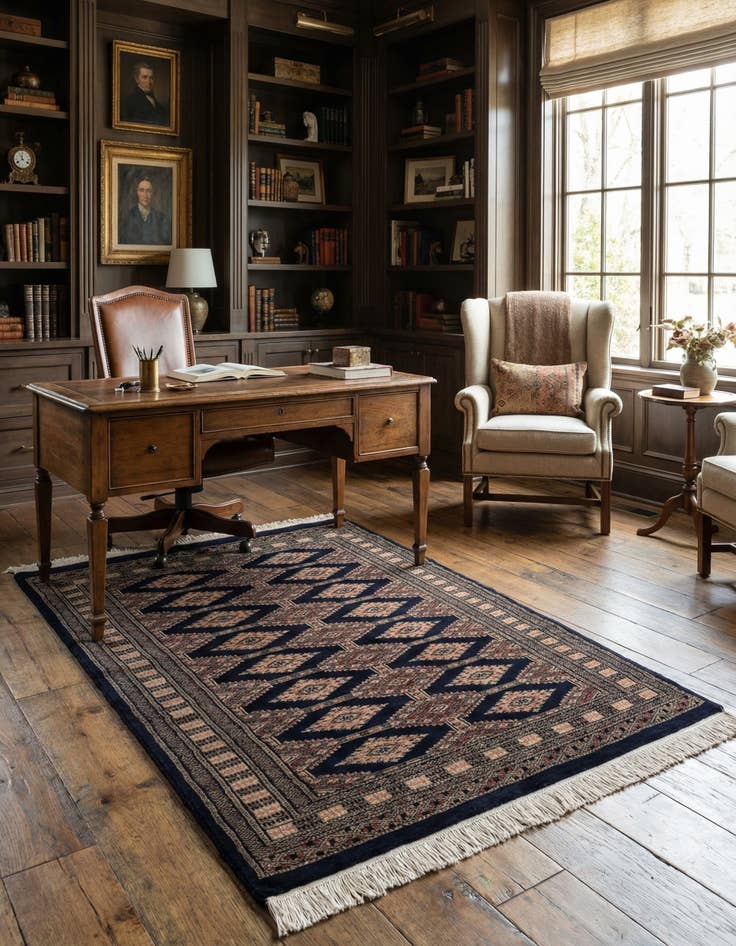 Detail image of  3' 1 x 4' 9  Hand Knotted Bokhara Oriental Wool Rug