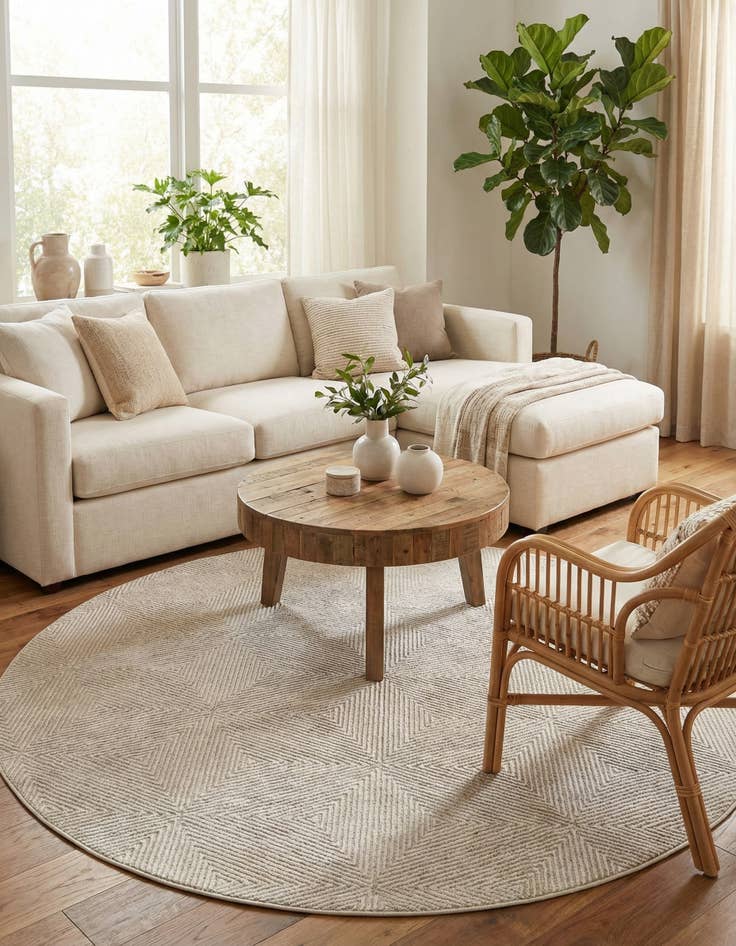 Detail image of 10' x 10'  Washable Sabrina Soto Indoor / Outdoor Round Rug