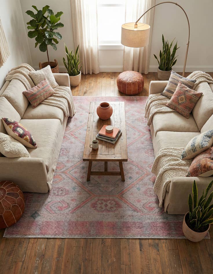 Detail image of 7' 3 x 7' 3  Washable Sisu Square Rug