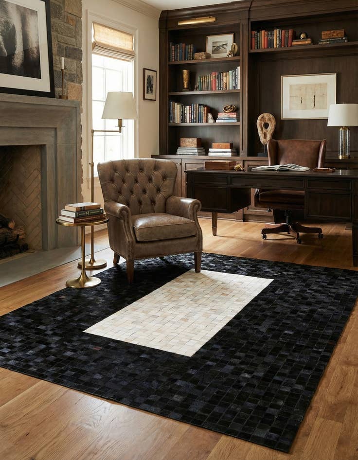 Detail image of 5' 1 x 7' 10 Cowhide Stocks Rug