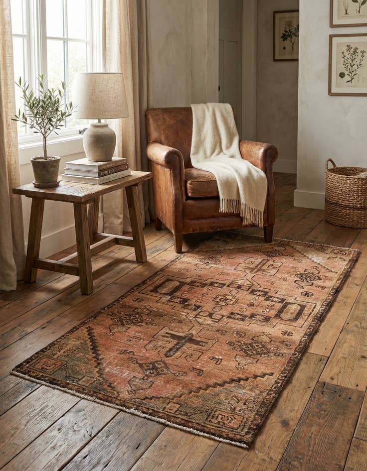 Detail image of  2' 7 x 5' 6  Hand Knotted Ultra Vintage Persian Wool Runner Rug