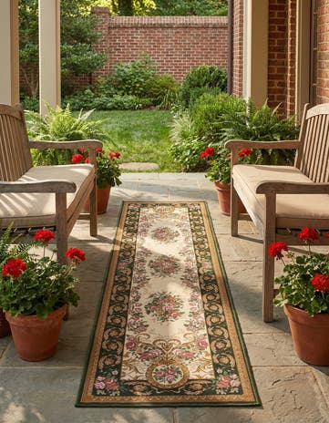 2' 7 x 10' Easy-Clean Traditional Indoor / Outdoor Runner Rug