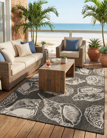 6' x 9' Easy-Clean Coastal Indoor / Outdoor Rug