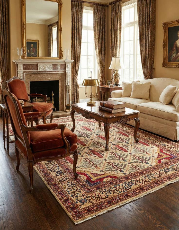 Detail image of  5' x 6' 7  Hand Knotted Ariana Ziegler Oriental Rug