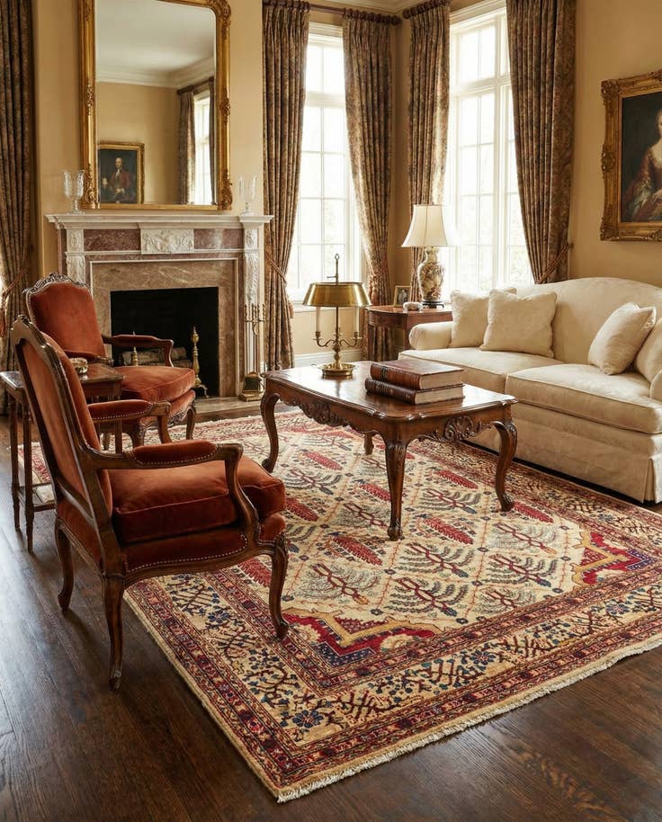 Detail image of 5' x 6' 7 Hand Knotted Ariana Ziegler Oriental Rug