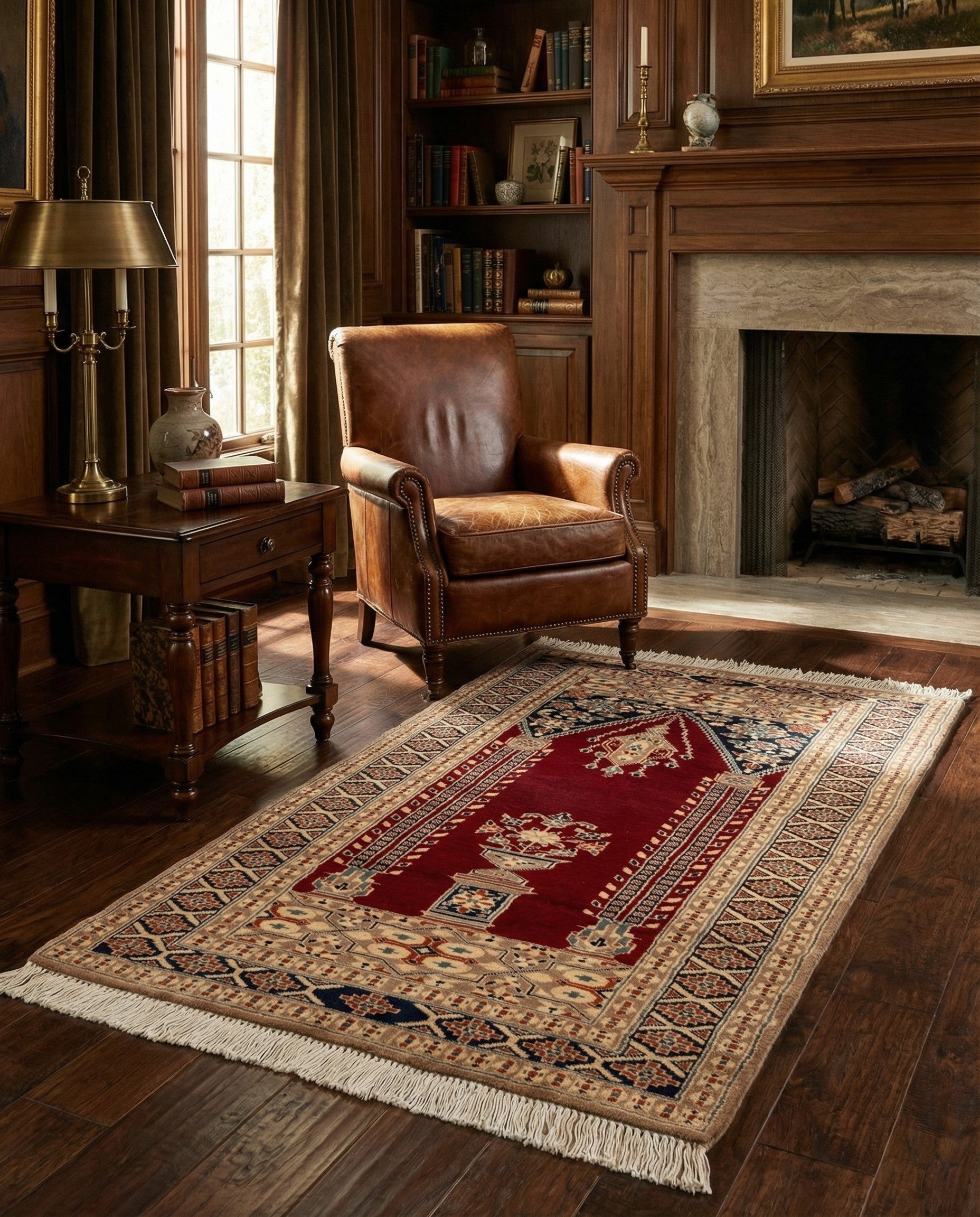  2' 7 x 4' 6  Hand Knotted Bokhara Wool Rug