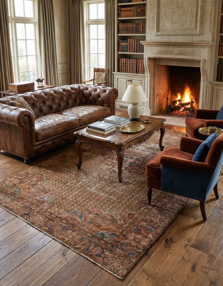 Detail image of 4' 6 x 9' 4  Hand Knotted Ultra Vintage Persian Wool Runner Rug