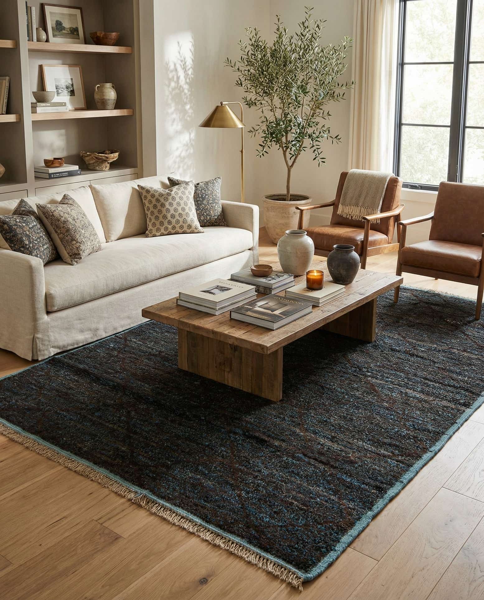 6' 1 x 8' 11 Hand Knotted Moroccan Wool Rug