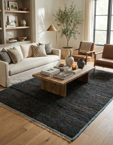 6' 1 x 8' 11 Hand Knotted Moroccan Wool Rug