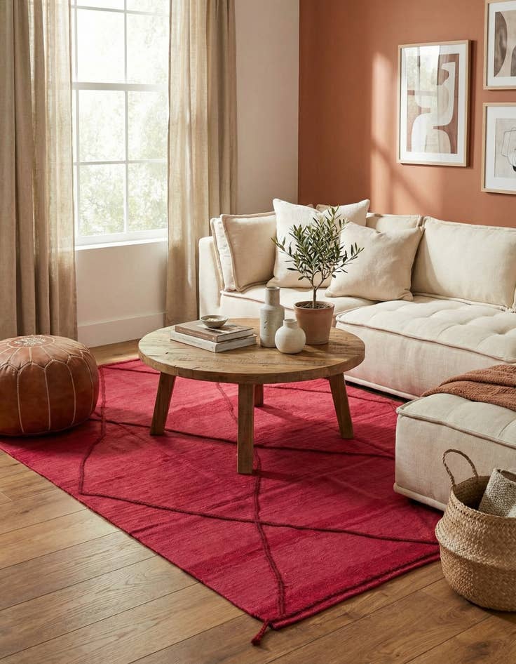 Detail image of 6' 9 x 9' 9  Hand Knotted Moroccan Wool Rug