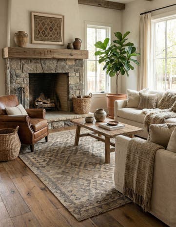 4' 11 x 6' 3 Hand Woven Kilim Maymana Wool Rug