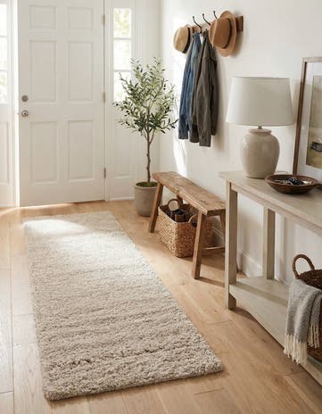 2' x 6' 1 Soft Solid Shag Runner Rug