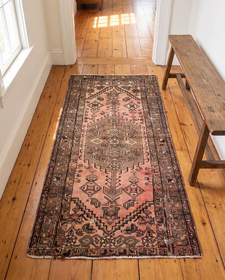 100cm x 185cm Handgeknoopt Ultra Vintage Perzisch Wol Vloerkleed