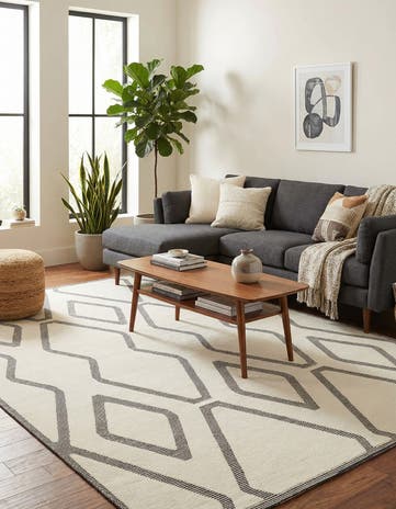 Ivory White Prismatic Rug