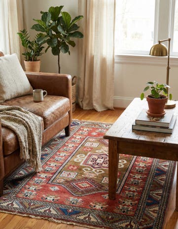 3' 2 x 4' 6 Hand Knotted Kazak Wool Rug
