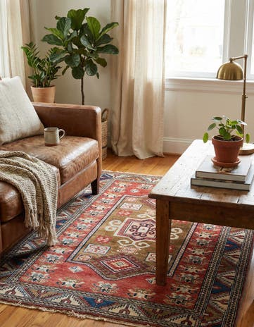 3' 2 x 4' 6 Hand Knotted Kazak Wool Rug