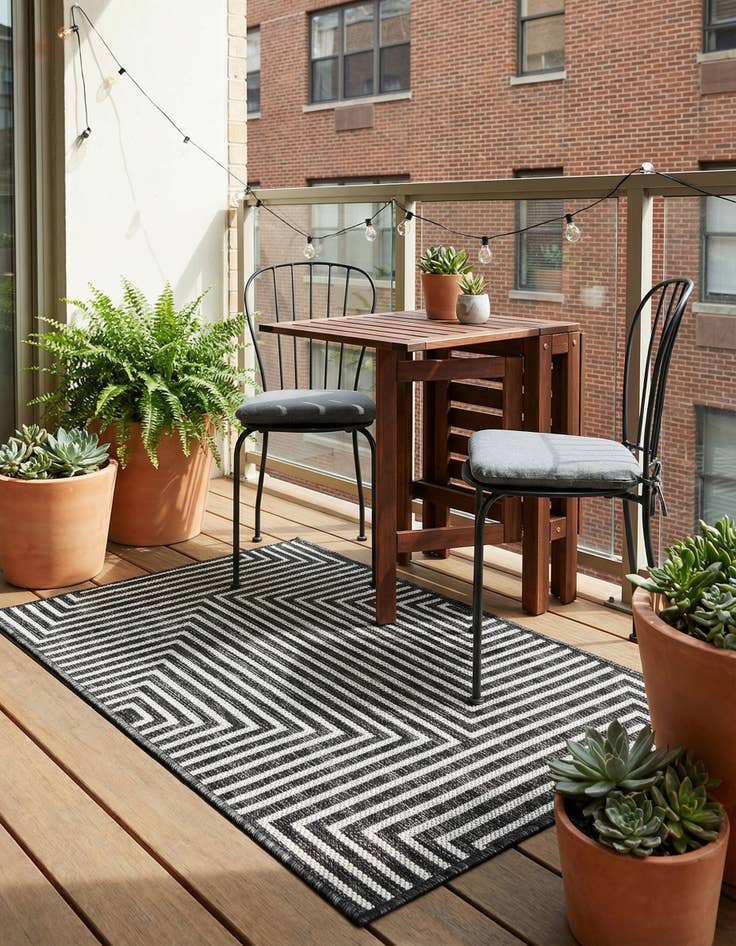 Detail image of 2' x 3'  Washable Modern Indoor / Outdoor Rug