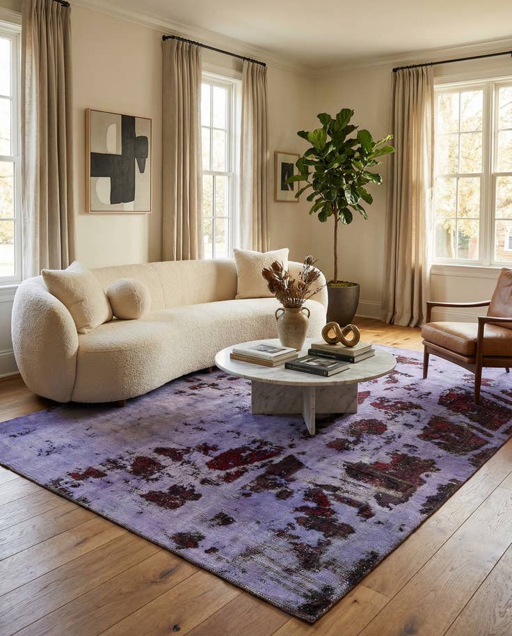 Detail image of 6' 6 x 8' 7 Hand Knotted Ultra Vintage Persian Wool Rug