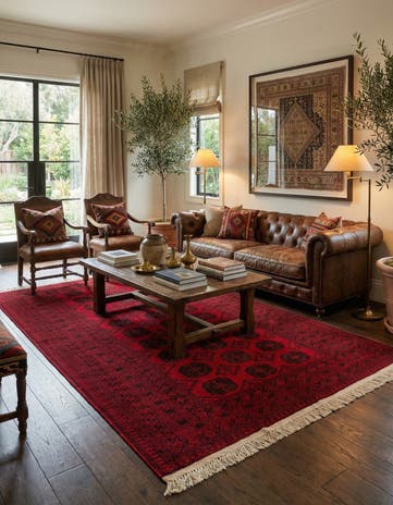 6' 6 x 10' Hand Knotted Afghan Akhche Wool Rug