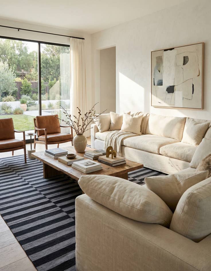 Detail image of 6' 9 x 9' 9  Hand Woven Kilim Modern Wool Rug