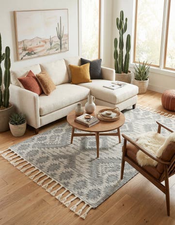 4' x 6' 9 Hand Woven Arizona Wool Rug
