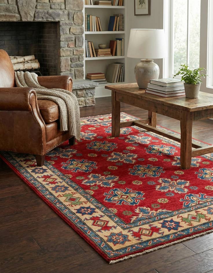 Detail image of 4' x 6' 1  Hand Knotted Kazak Rug