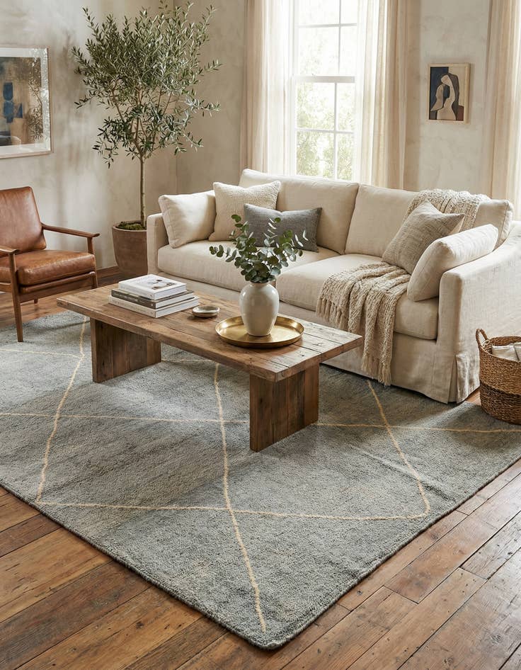 Detail image of 4' 5 x 6' 8  Hand Knotted Moroccan Wool Rug