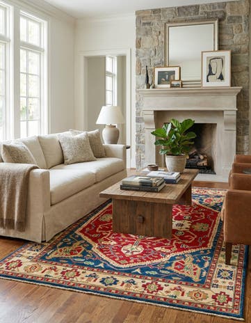 5' 7 x 8' Hand Knotted Kazak Rug
