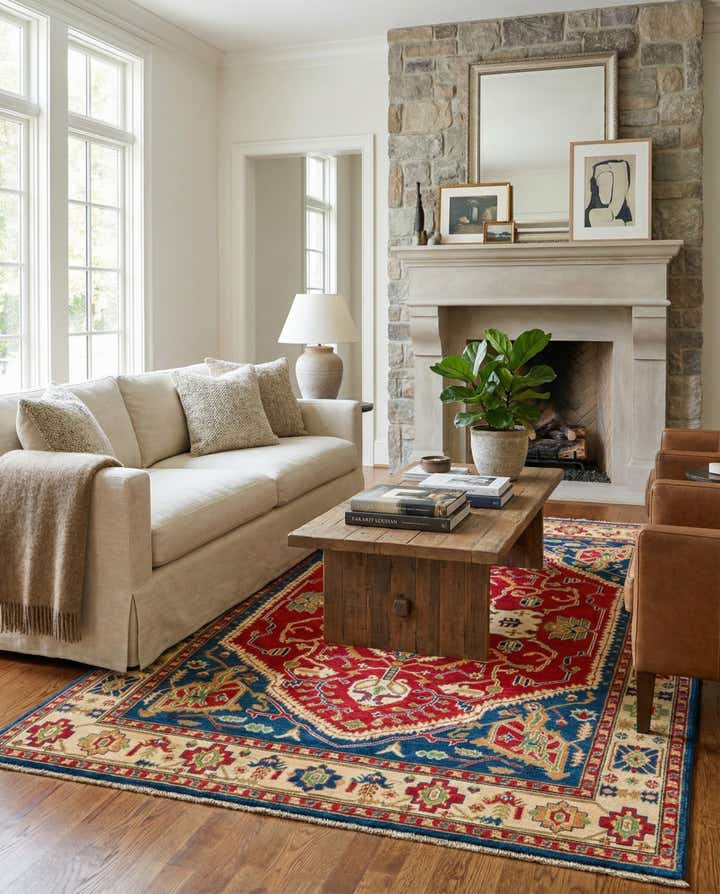 5' 7 x 8' Hand Knotted Kazak Rug