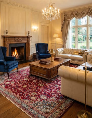 6' 10 x 9' 6 Hand Knotted Kashmar Persian Wool Rug