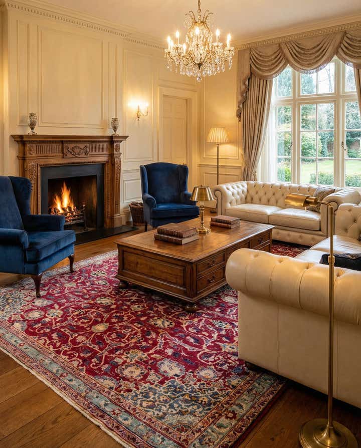 6' 10 x 9' 6 Hand Knotted Kashmar Persian Wool Rug