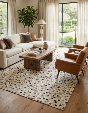 8' x 9' 11 Cowhide Stocks Rug