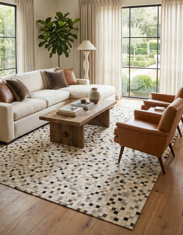 Detail image of 8' x 9' 11 Cowhide Stocks Rug