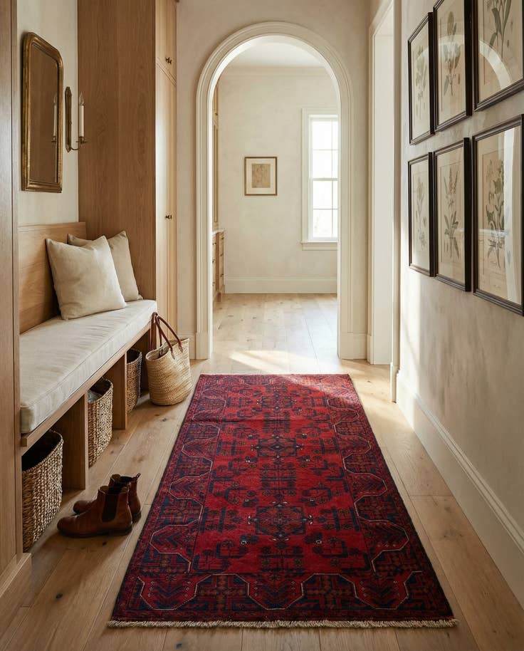 Detail image of 2' 8 x 6' 5 Hand Knotted Khal Mohammadi Wool Runner Rug