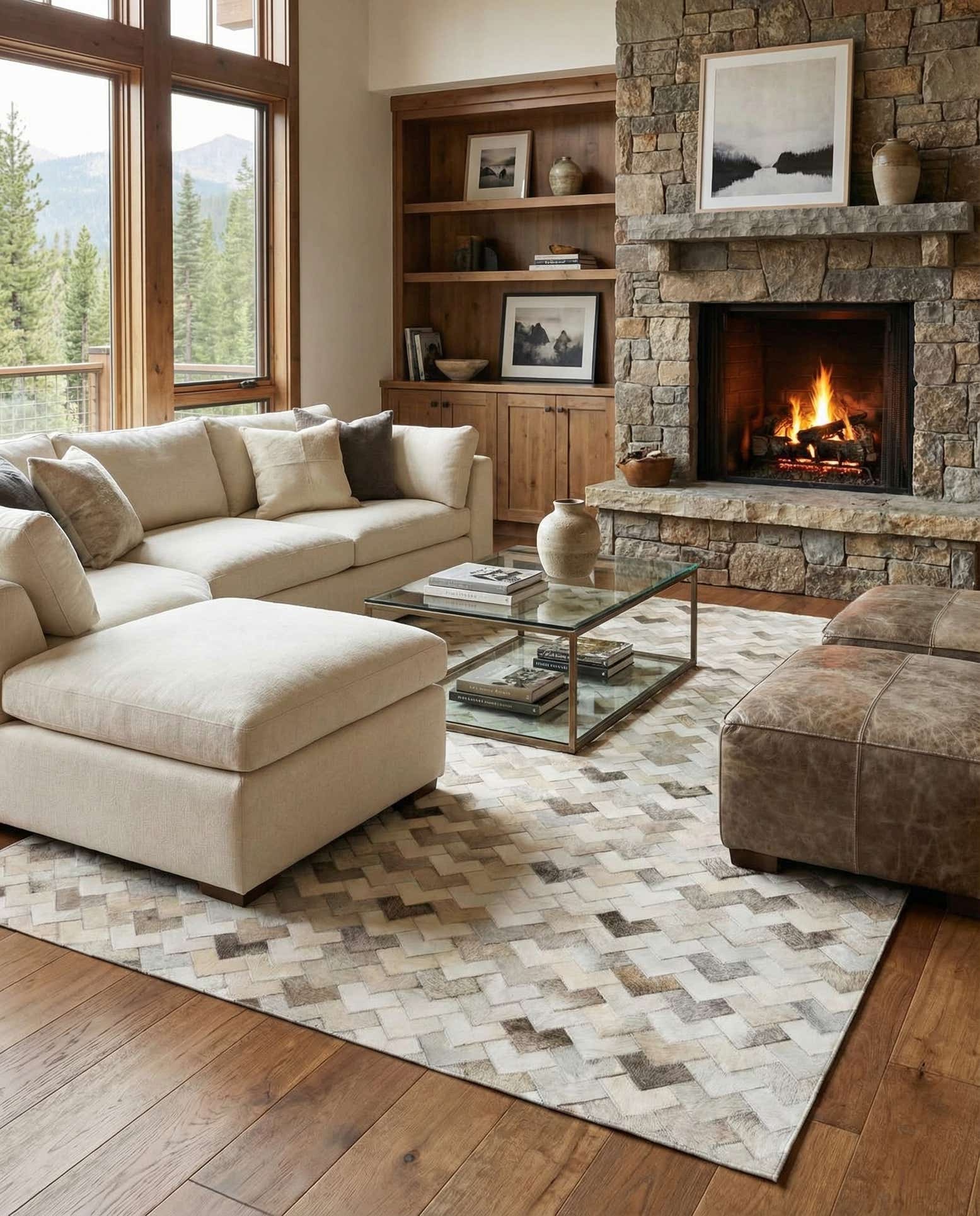 6' x 9' Cowhide Stocks Rug