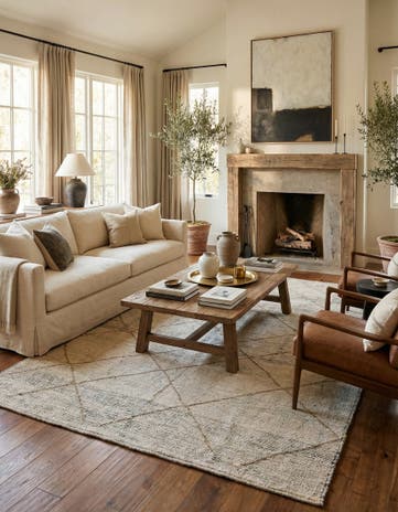 6' 2 x 9' 2 Hand Knotted Moroccan Wool Rug